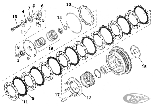 Complete Clutch release kit XL71-e84 For Harley-Davidson