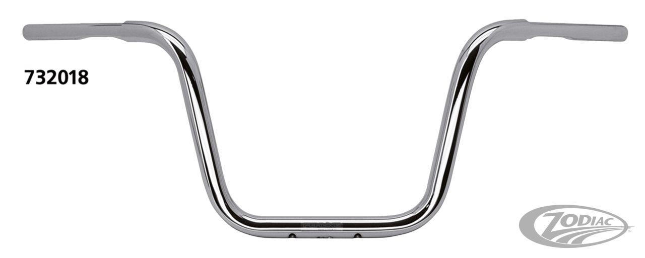 TBW Apehanger 1-1/4" 30cm  3 hole Chrome For Harley-Davidson