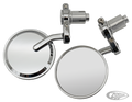 GZP Solo chrome 1" bar-end cafe mirror For Harley-Davidson