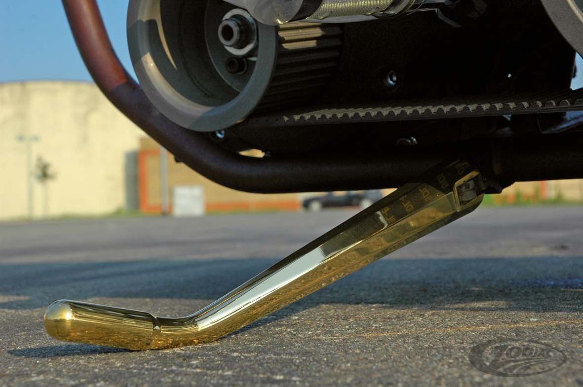 KTech weldon diamond kickstand brass For HarleyDavidson California