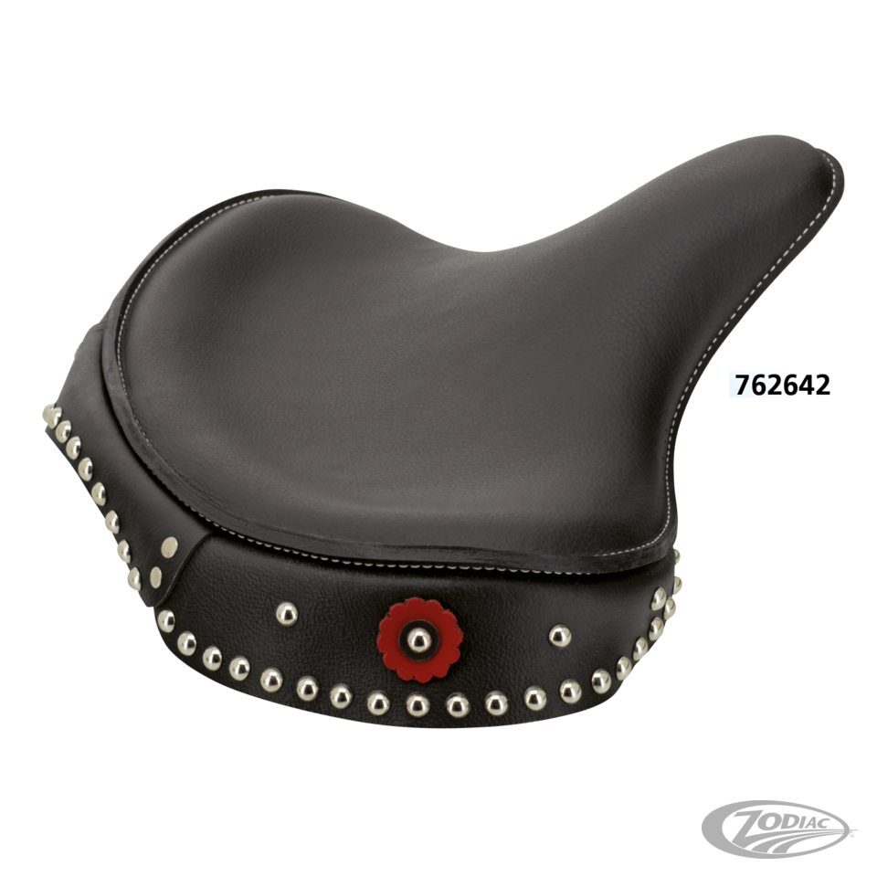 Solo saddle deluxe early style black For Harley-Davidson