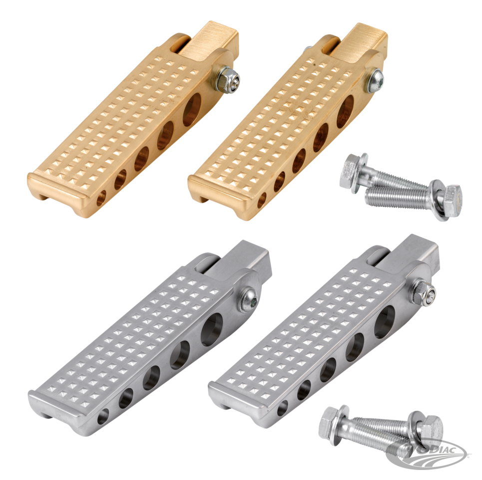 K-Tech forged satin brass knurled pegs For Harley-Davidson