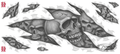 SKULL SET RIGHT DECAL 12"X28" For Harley-Davidson