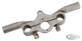 Satin offset Springer top clamp f/risers For Harley-Davidson