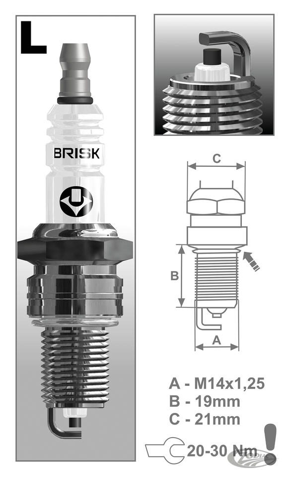 Each Brisk LR17YC-1 Spark plug For Harley-Davidson