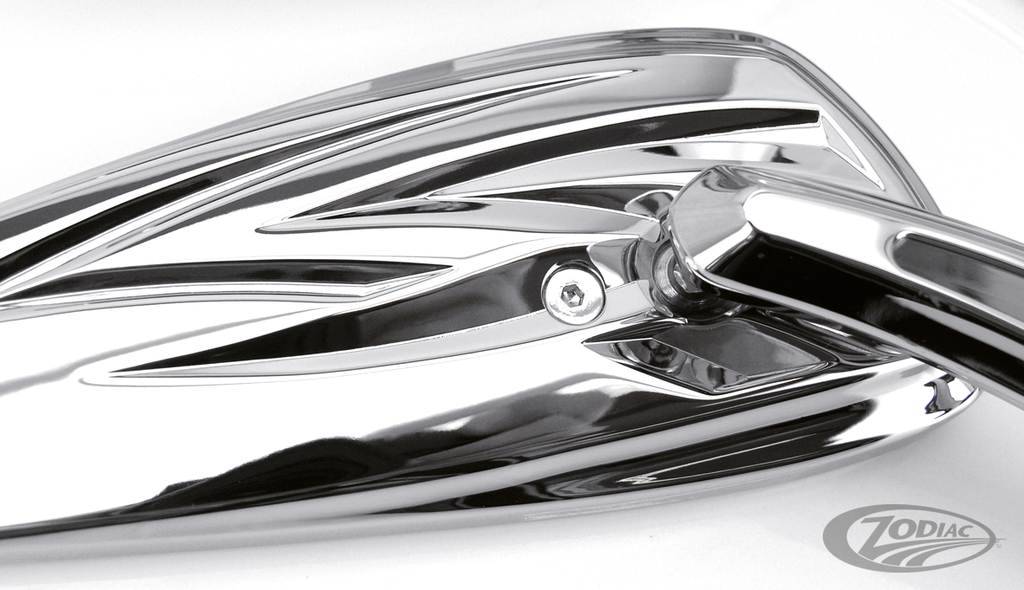 GZP Custom Harpoon mirror set chrome For Harley-Davidson
