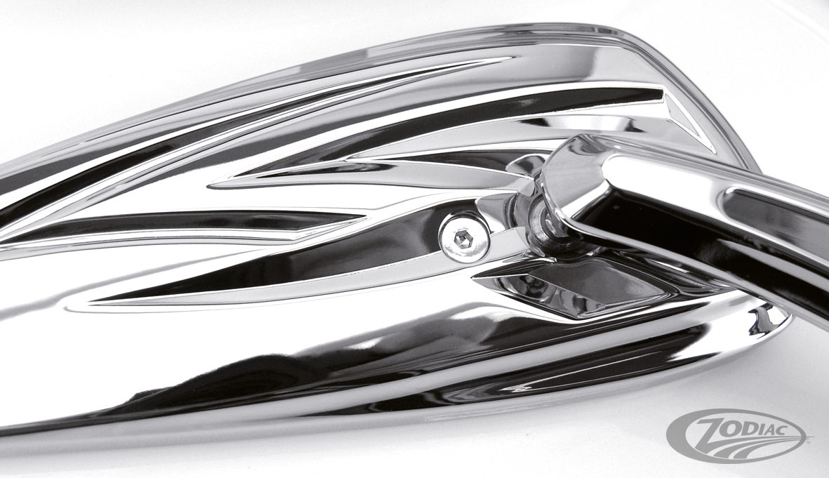 GZP Custom Harpoon mirror set chrome For Harley-Davidson