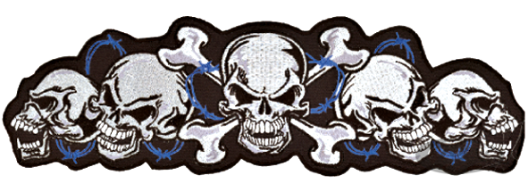 String of Skulls patch 12.25"x3.5" For Harley-Davidson