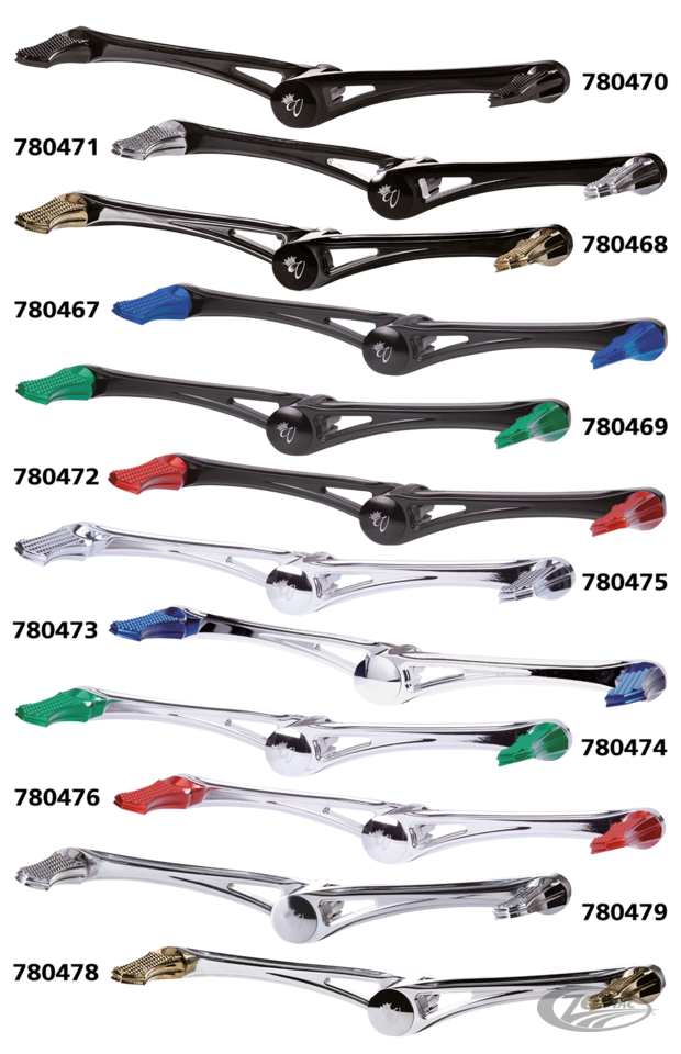 DMND HEEL/TOE SHIFT KIT BLK W/ BLUE PEGS For Harley-Davidson