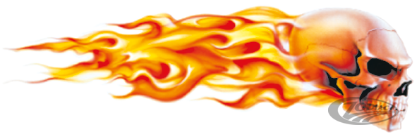 Flaming skull right tankdecal 11.4"x4.2 For Harley-Davidson