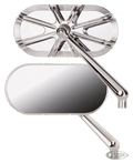 10-Gauge Caged series chr mirror left For Harley-Davidson