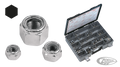 Ass. tray nylon insert hex nuts chrome For Harley-Davidson
