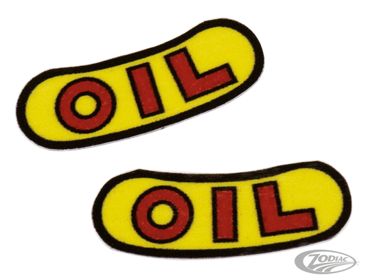 Pair sticker "OIL" for military oil cap For Harley-Davidson