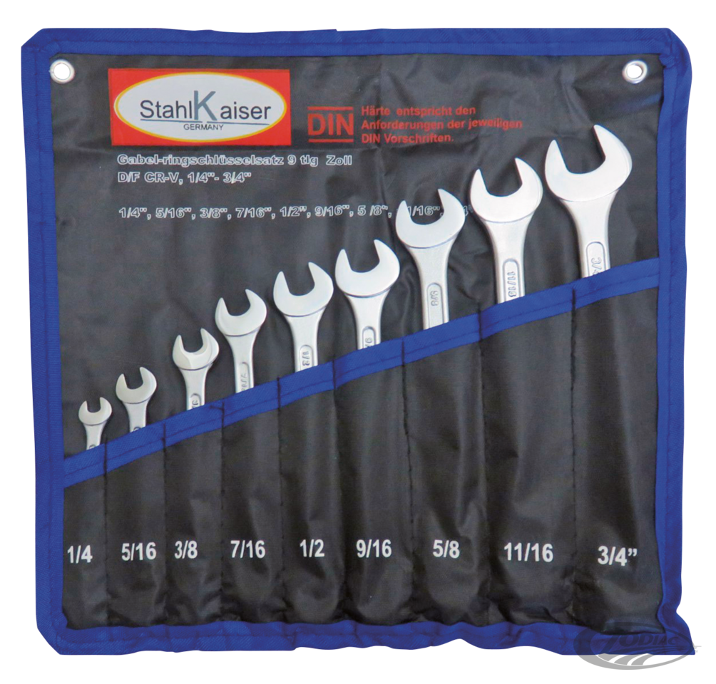 9Pc Combination spanner set SAE 1/4-3/4" For Harley-Davidson