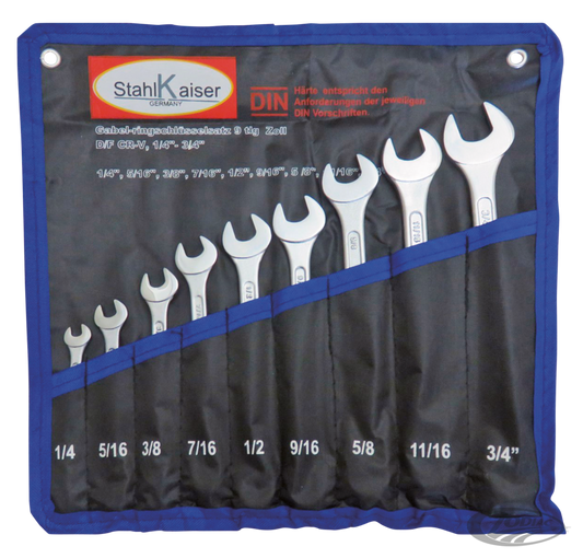 9Pc Combination spanner set SAE 1/4-3/4" For Harley-Davidson