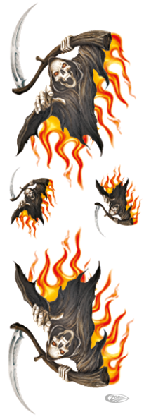 Flaming Reaper decal set For Harley-Davidson