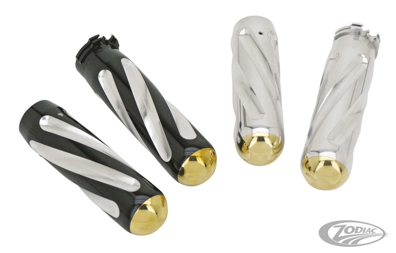 Ribbed grips Polished For Harley-Davidson