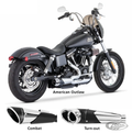 FXD91-05 COMBAT 2-1 SHORTY CH/CH  (4.5") For Harley-Davidson