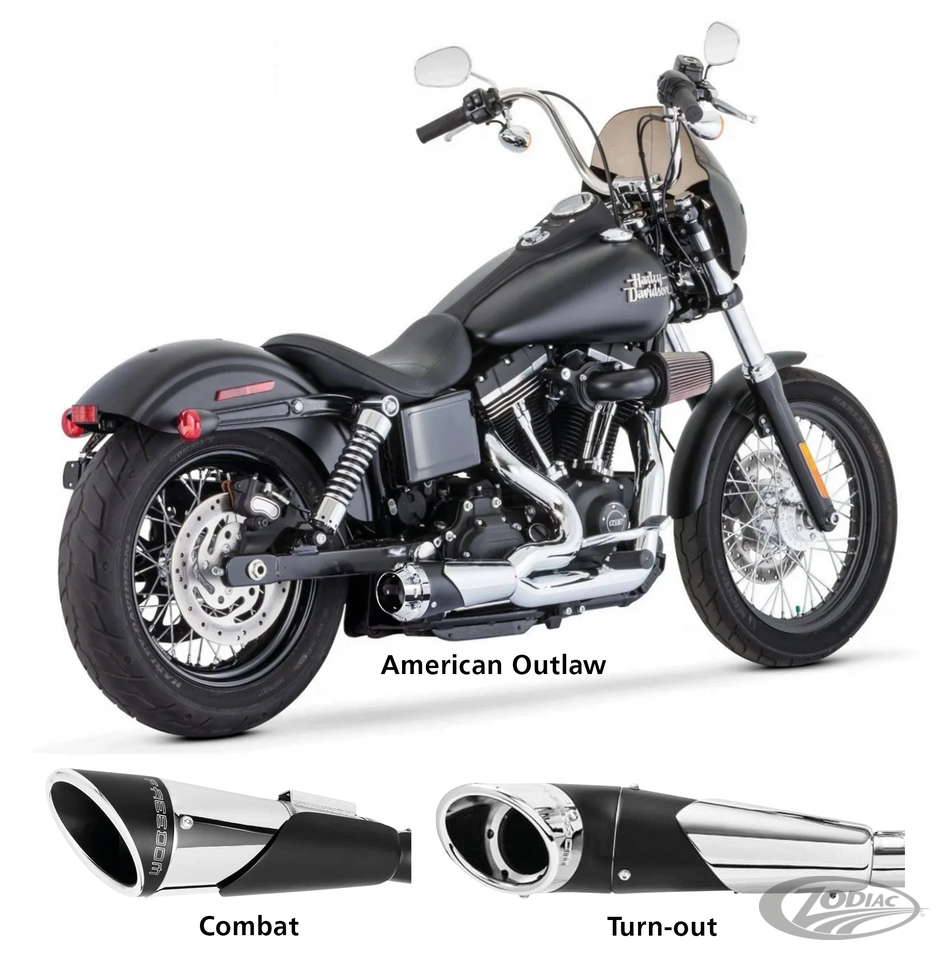 FXD91-05 COMBAT 2-1 SHORTY CH/CH  (4.5") For Harley-Davidson