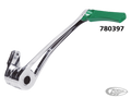 DMND BRAKE ARM CHR+GREEN PEG FLH/T14-UP For Harley-Davidson