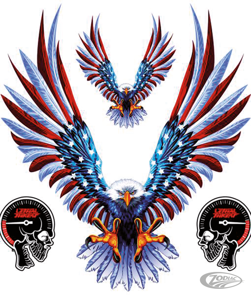 USA EAGLE ATTACK DECAL 6X8 IN DECAL For Harley-Davidson