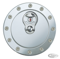 Aero 500 gas cap w/lock & 12 hole flange For Harley-Davidson