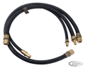 Oil lines flexible WLC black set of 3 For Harley-Davidson