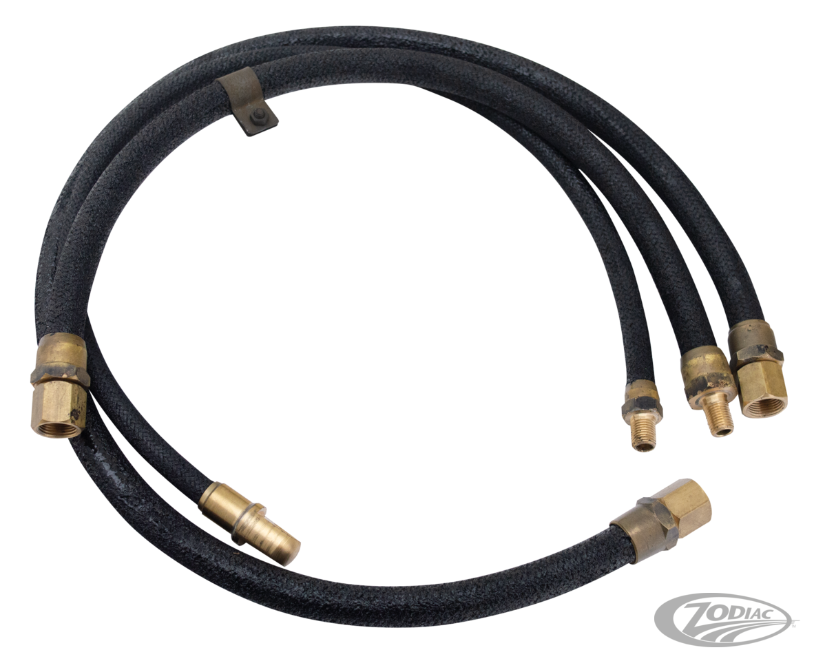 Oil lines flexible WLC black set of 3 For Harley-Davidson