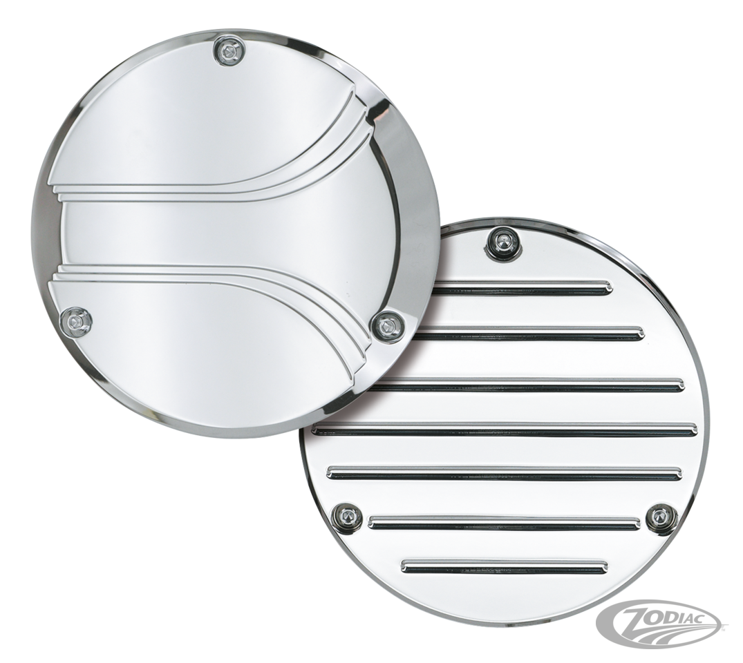 GZP Chrome billet Crested derbycover BT7 For Harley-Davidson