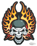 Flame helmet Skull patch 9"x12.5" For Harley-Davidson