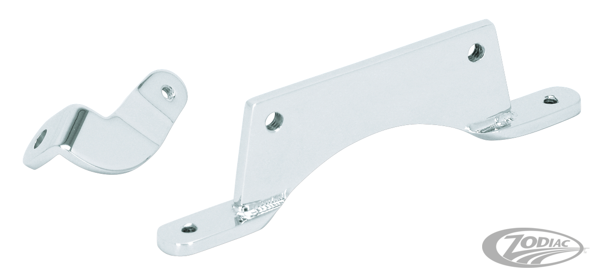 GZP Chrome fr&rr oil tank brackets, cust For Harley-Davidson