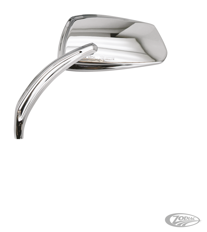 GZP Chrome Viper mirror set w/forged ste For Harley-Davidson