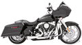 COMBAT 2-1 SHORTY Ch/BK SCULP FLH/T17-UP For Harley-Davidson