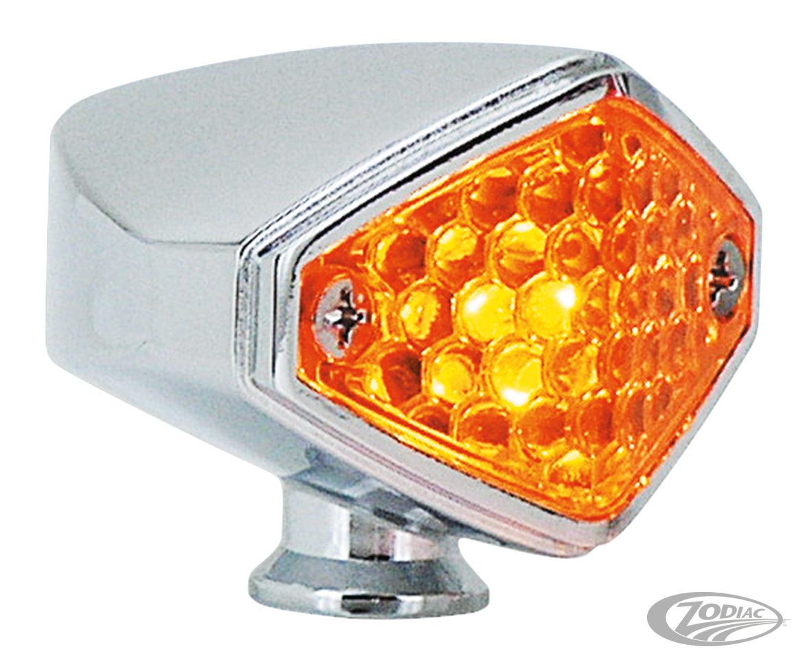 GZP Diamond marker light chrome amber For Harley-Davidson