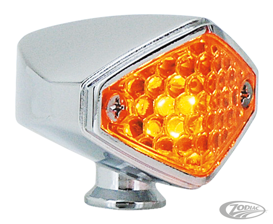 GZP Diamond marker light chrome amber For Harley-Davidson