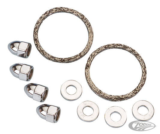 Evolution exhaust chr. acorn/gasket kit For Harley-Davidson