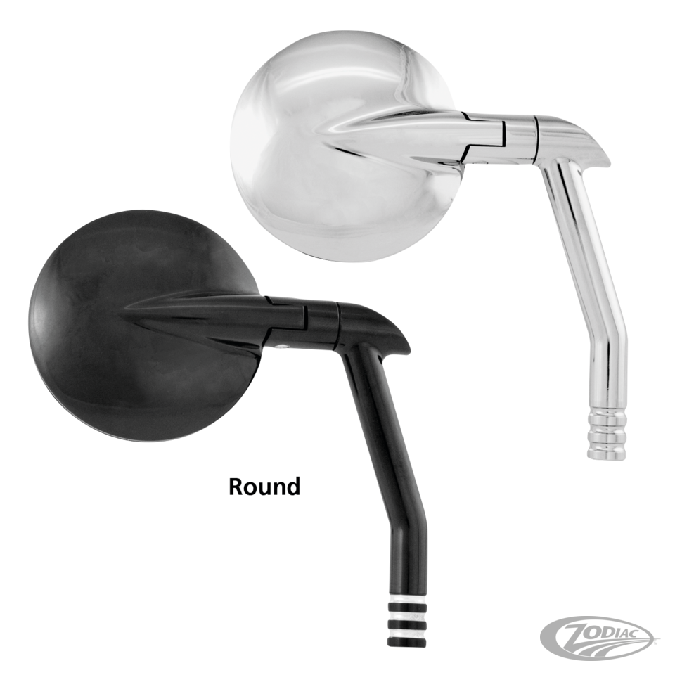 PM Vision Round mirror Contrast Cut For Harley-Davidson