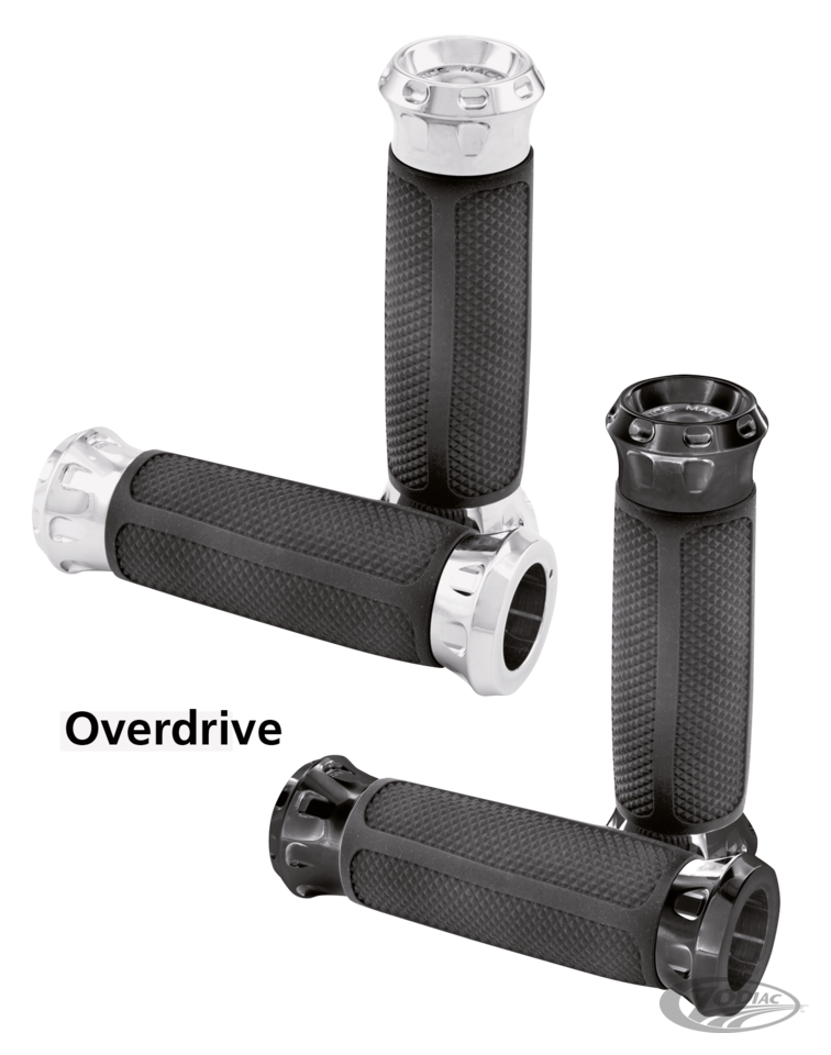PM OVERDRIVE HANDLE GRIP SET cable blk For Harley-Davidson