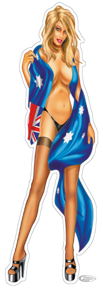 Australian flag babe decal 2.75"x8.3" For Harley-Davidson