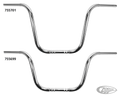 1" Classic Fat Ape Hanger 17" CHR TBW For Harley-Davidson