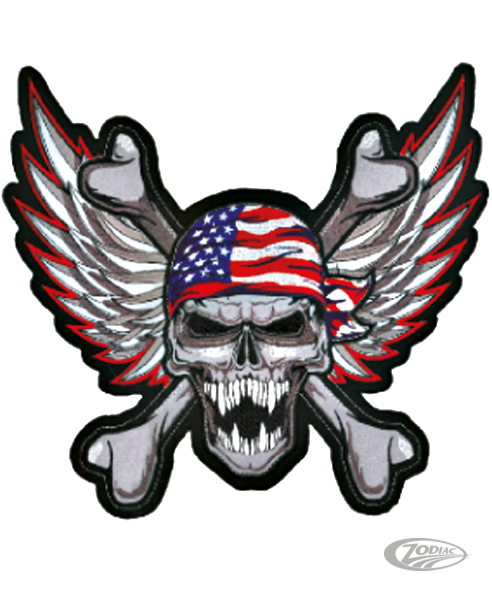 Winged USA Skull patch 11.25"x10.5" For Harley-Davidson