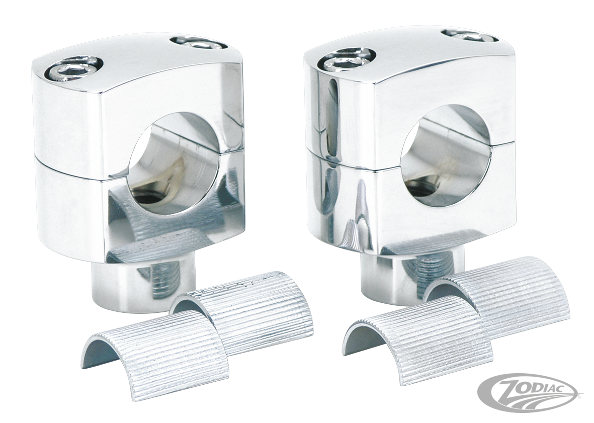 GZP Chrome billet short riser set w/slee For Harley-Davidson