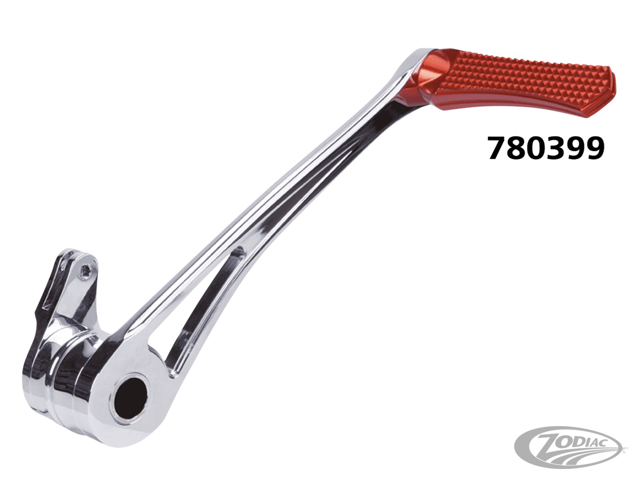 DIAMOND BRAKE ARM CHR+RED PEG FLH/T14-UP For Harley-Davidson