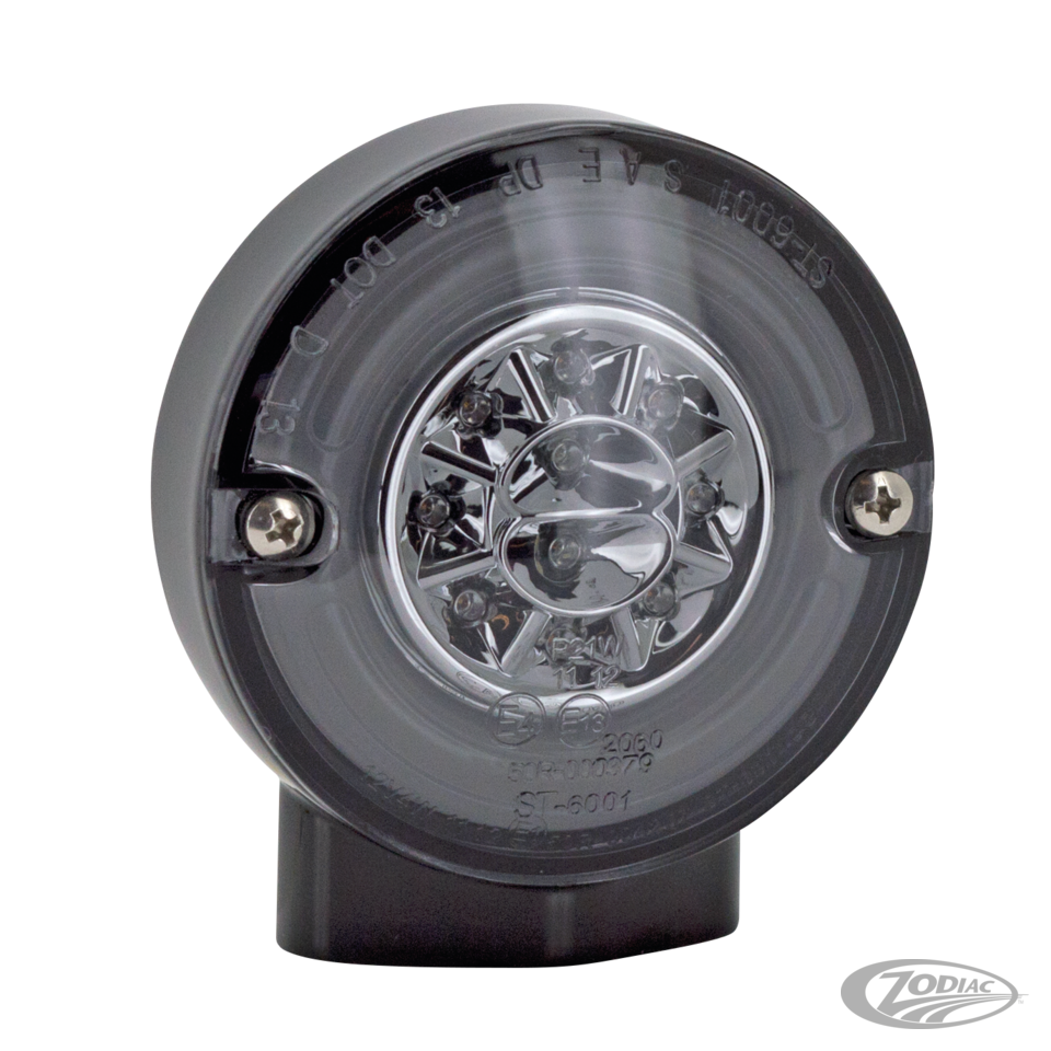 GZP HALO Blk turnsign singl f LED smoked For Harley-Davidson