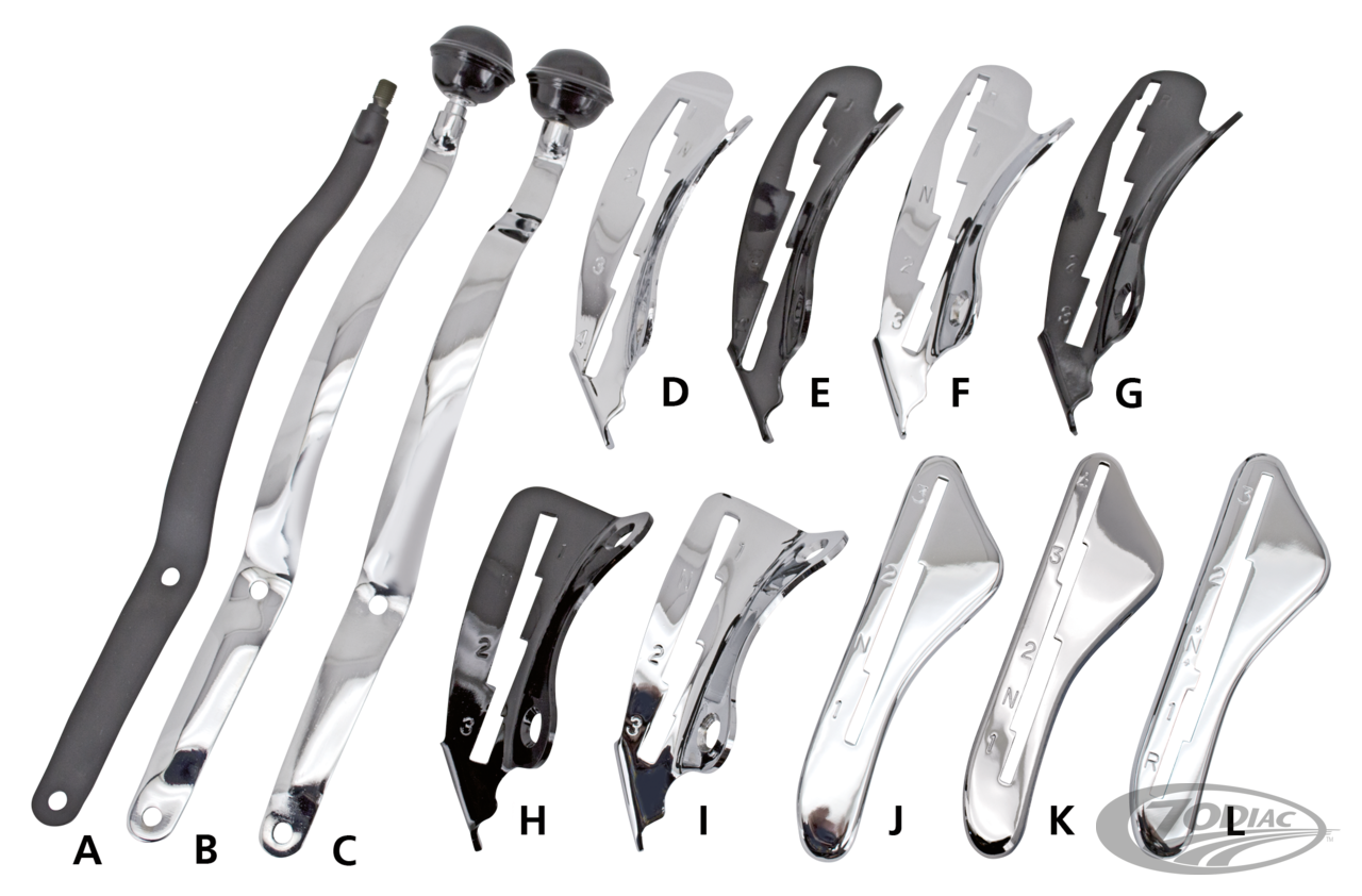 Shifter lever w/o knob, black For Harley-Davidson