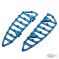 Ness MX Billet Floorboards - Blue For Harley-Davidson