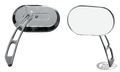 GZP Chrome HD style oval mirror pair For Harley-Davidson