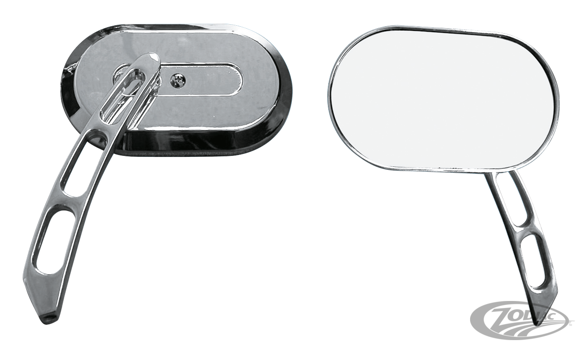 GZP Chrome HD style oval mirror pair For Harley-Davidson