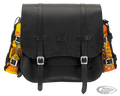 Texas Leather saddlebag 32L f/fuel bottl For Harley-Davidson