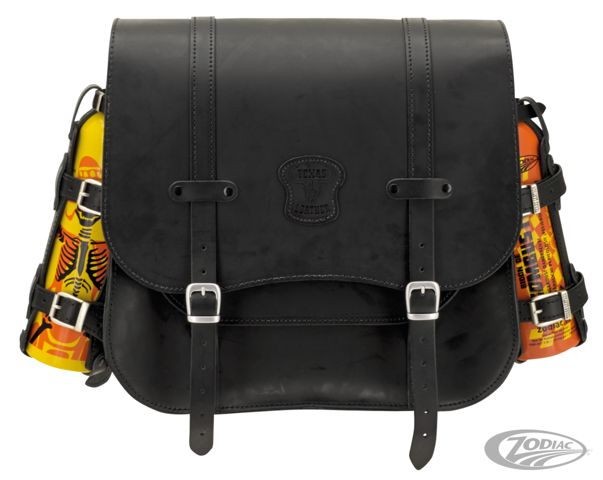 Texas Leather saddlebag 32L f/fuel bottl For Harley-Davidson